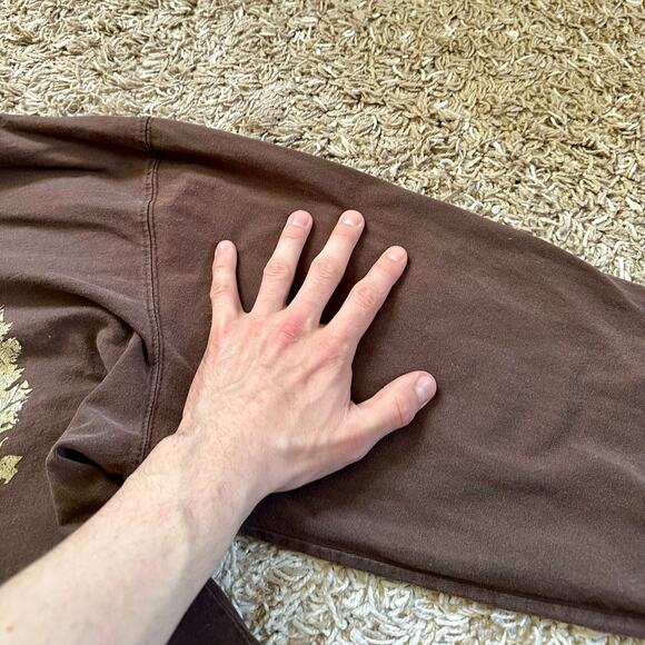 Vintage Brown Carhartt Long Sleeve Big Logo Faded Work Original Fit Men’s XL - Picture 4 of 13